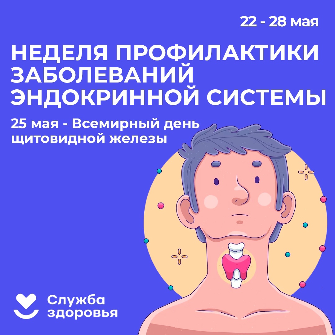 22-28 мая – Неделя профилактики заболеваний  эндокринной системы.