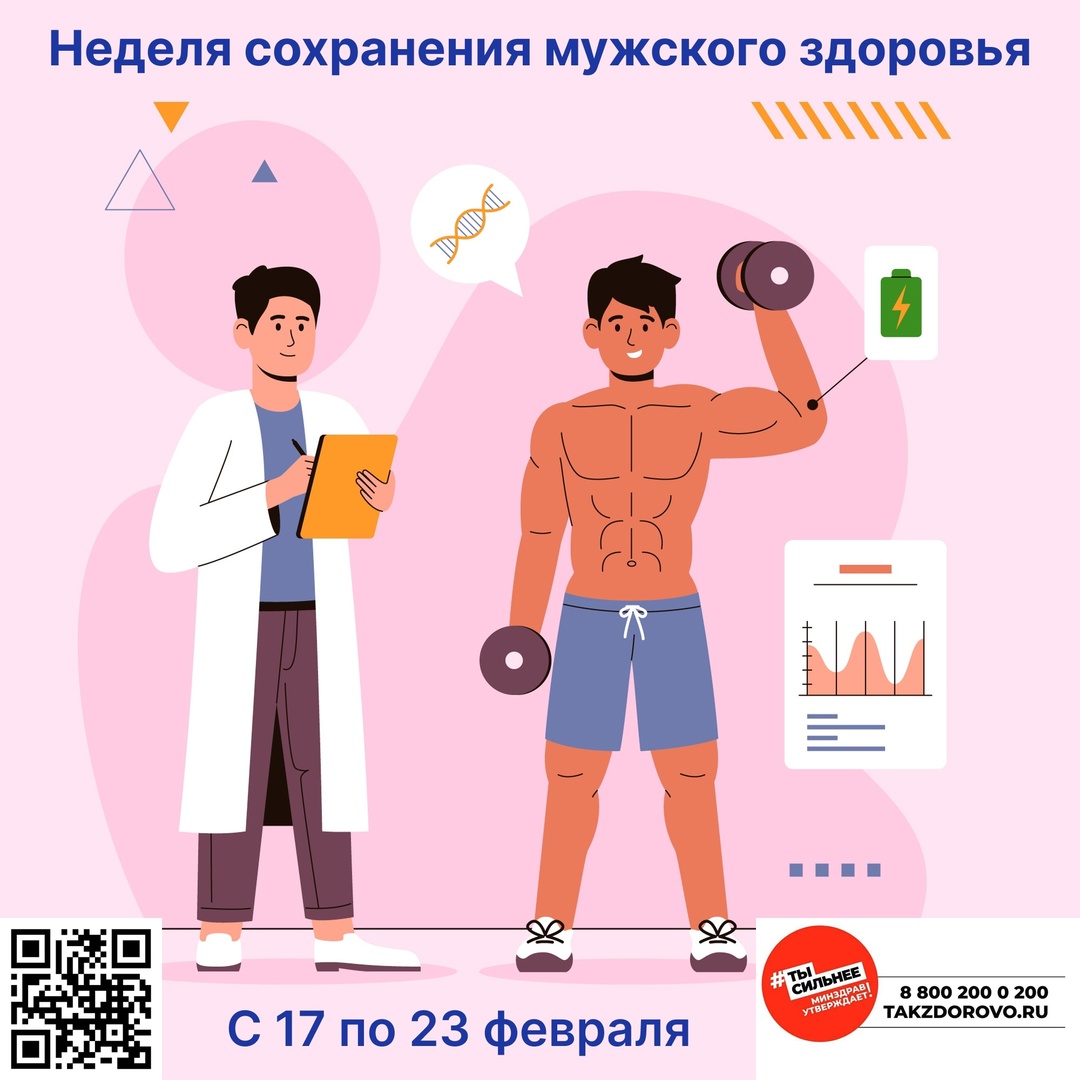  17 по 23 февраля 2025 года - Неделя сохранения мужского здоровья.