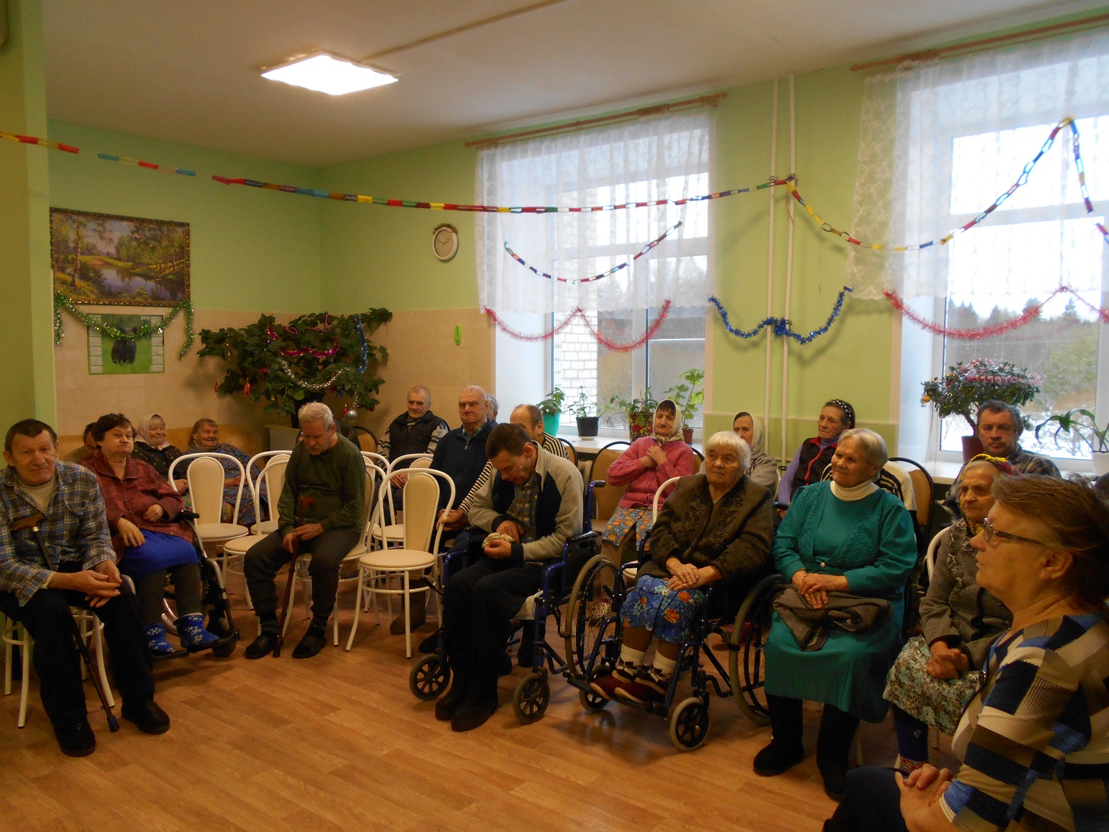 Волонтерская деятельность. Выездное мероприятие «Скоро, скоро Новый год!»          с благотворительной акцией «Сладкий подарок от Деда Мороза» в стационарном отделении для граждан пожилого возраста и инвалидов.